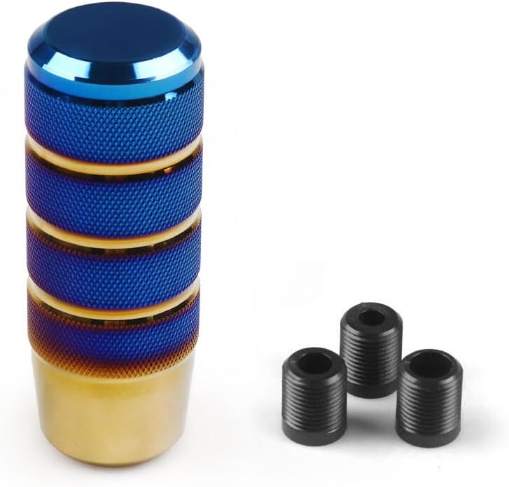 ya 11 9.14 baidi95mm Non-Slip Gear Stick Shifter Knob Alloy for MAN ual Transmission Grilled Blue