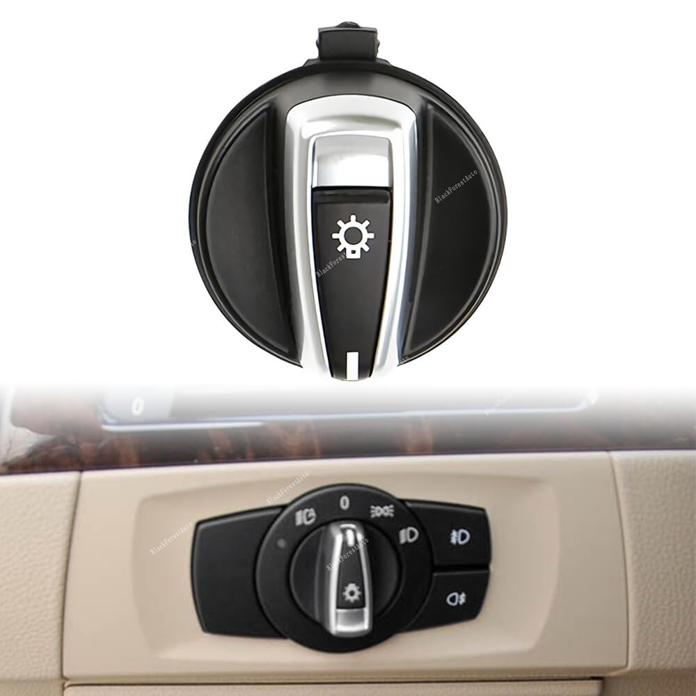 ya 13 9.15 baidi 1 Pcs Car Headlight Switch Black Knob Button for BMW 1 E88 E82 3 E90 E91 X1 E84