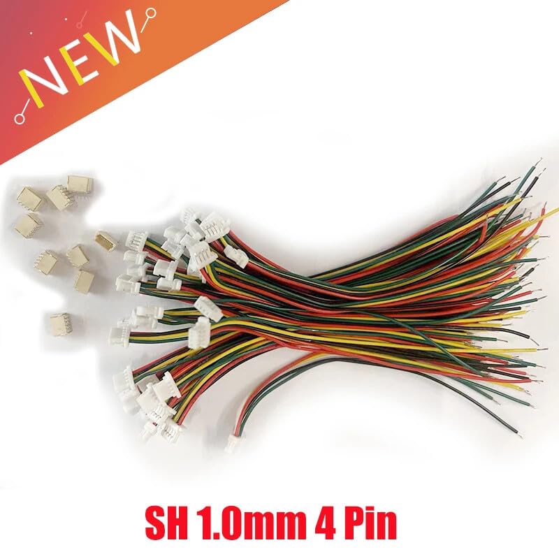 ya 16 10.20 baidi 20 Sets of Micro SH 1.0mm 4-pin JST connectors with 100mm Wires