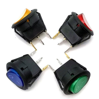 ya 6 8.14 20 Pack LED Dot Light 12V Car Auto Boat Round Rocker Switch SPST Switch 
