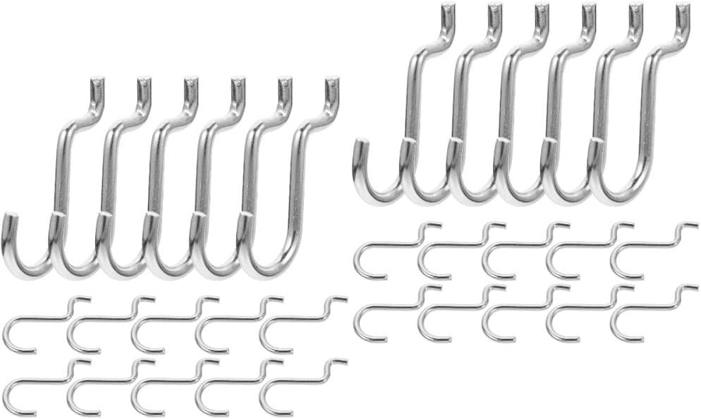 ya 26 10.21 baidi 2 PCS Iron Wire Hook Peg Board Hanging Metal J Hooks for Pegboard-2