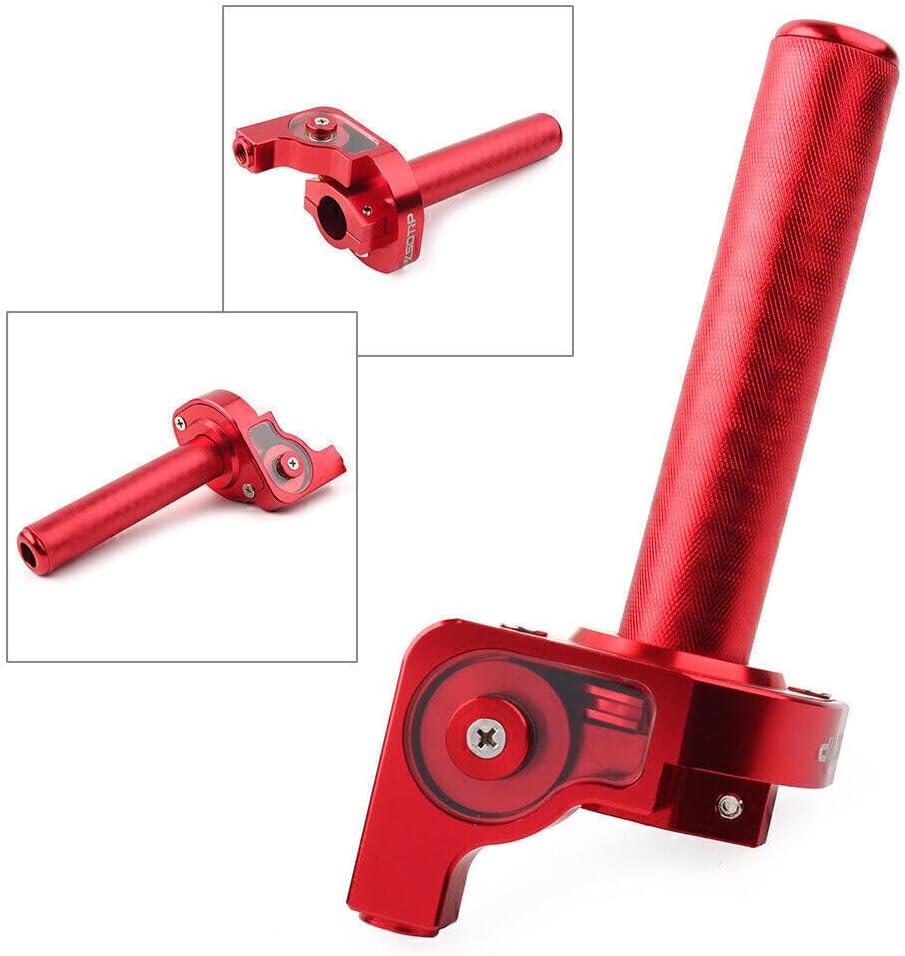 ya 6 8.24 baidi 7/8'' CNC Motorcycle Handlebar Hand Grip Twist Throttle Accelerator Red