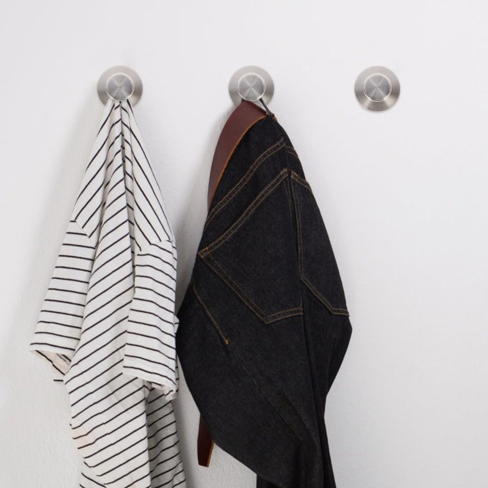 ya 26 10.21 baidi 3pcs Classic Stainless Steel Coat Hat Robe Hanger Bathroom Towel Hooks
