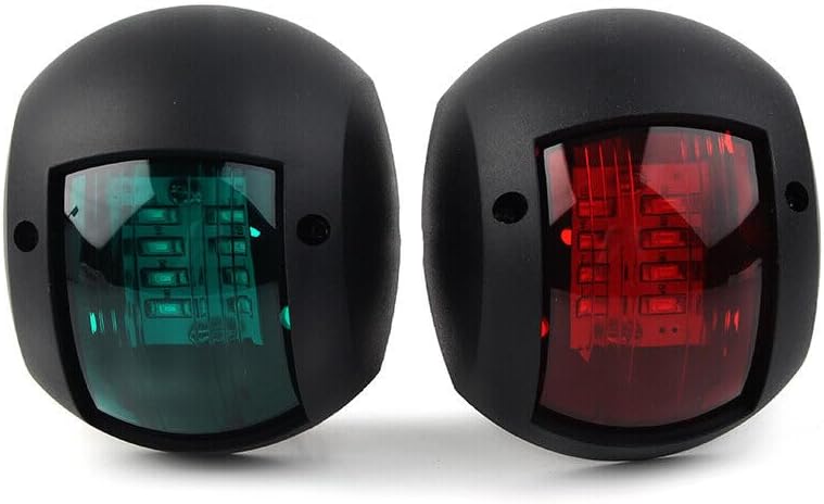 ya 4 8.14 1 Pair Navigation Light Marine Boat LED Side Starboard Light Green Red 12V ABS