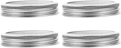ya 14 9.20 baidi 4pcs Stainless Steel Mesh Sprouting Lid Mason Jar Lids for ing Bean Broccoli-1