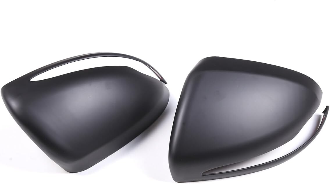ya 11 9.14 baidi2-Pack Matte Black Rearview Mirror Cap Decoration for Mercedes-Benz C W205 E W213 GLC X253 S W222-