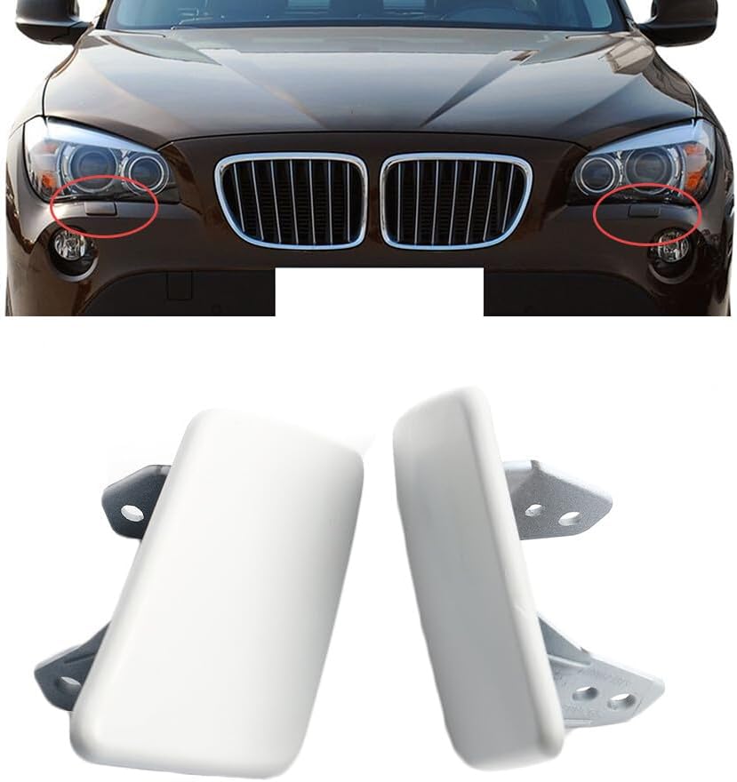 ya 27 10.13 baidi Headlight Washer Spray Cover Cap Pair R+L Fit for BMW X1 E84 2009 2010 2011 2012