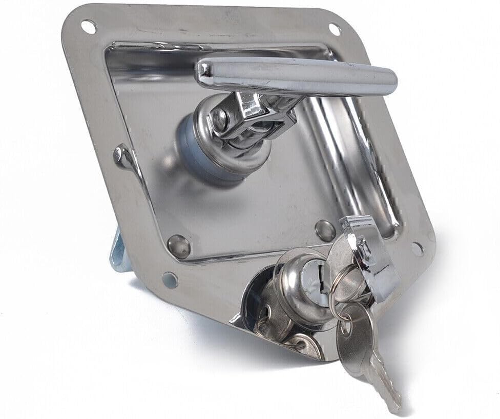 ya 4 8.14 Folding T Handle Lock Flush Mount Kit Box Trailer Caravan Toolbox Stainles