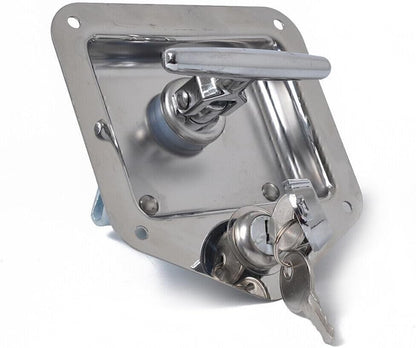 ya 4 8.14 Folding T Handle Lock Flush Mount Kit Box Trailer Caravan Toolbox Stainles