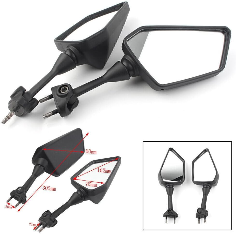 ya 2 8.15 Rearview Side Rear View Mirrors Black Fit for Kawasaki 250R EX250 2008-2013