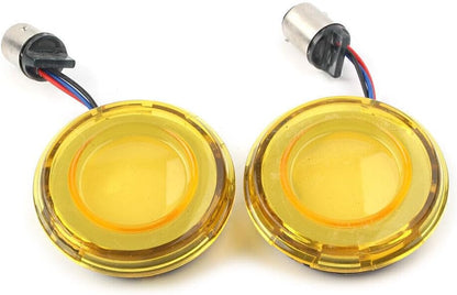 ya 11 9.14 zhengce For Harley Dyna Sportster XL883 1157 Style Yellow LED Turn Signal Light