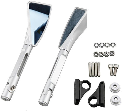 ya 2 8.15 2X Motorcycle Rear View Mirrors Fit for Yamaha YZF R1 2002-2008 YZF R6 03-07 Silver