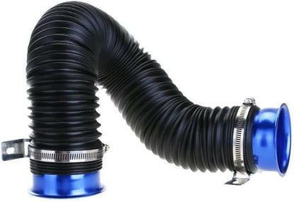 ya 2 8.15 75mm Offroad Cold Air Intake Pipe Inlet Hose Pipe Car Flexible Extensible Blue