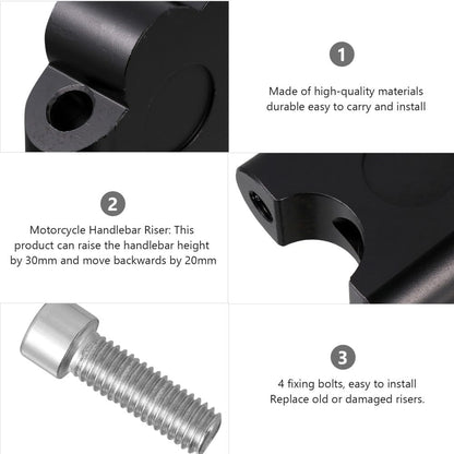 ya 4 8.8.2 1 Set Pivoting Motorcycle Handlebar Riser 22mm Handle Bar Clamp Mount Adapter