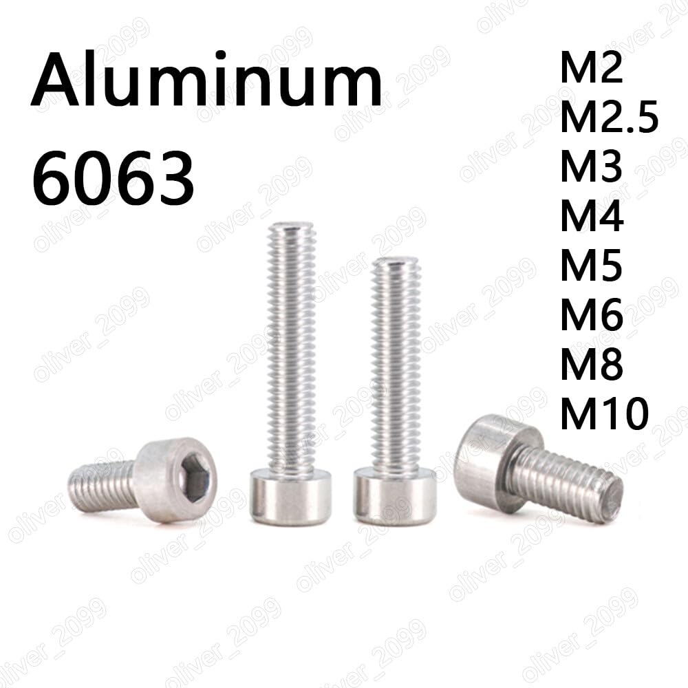 ya 16 10.20 baidi Aluminum Alloy 6063 Allen Bolts Hex Socket Cap Head Screws M2 M3 M4 M5 M6 M8 M10