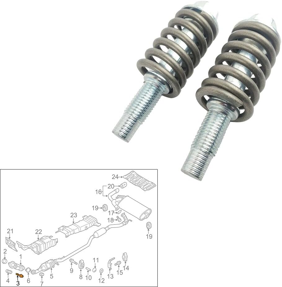 ya 2 8.15 Bolts & Springs Downpipe Midpipe Kit for Galant Eclipse for Outlander Sport Lancer