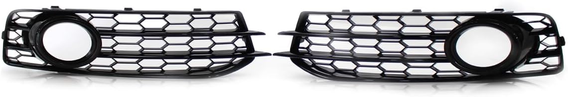 ya 4 8.10 for Audi A3 8P S Line 2009-12 Honeycomb Fog Light Lamp Grill Cover Glossy Black