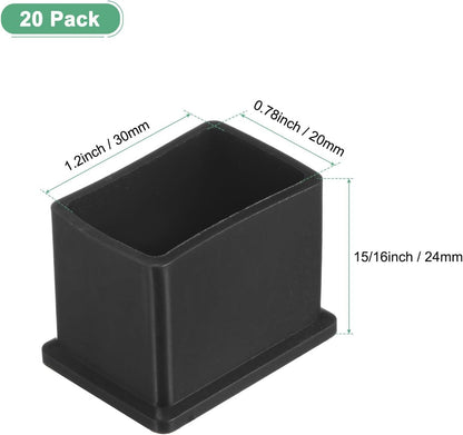 ya 26 10.21 baidi 20-Pack Tangle Furniture Leg Caps, 0.78 x 1.2 (20 x 30mm) PVC Leg Caps