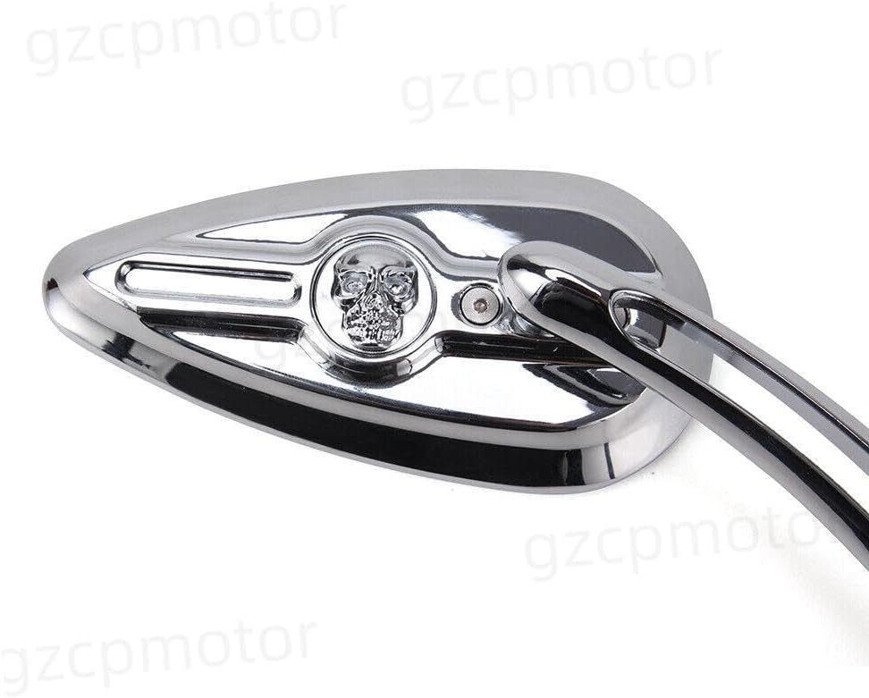 ya 13 9.15 baidi Chrome skull teardrop rearview mirror for Harley Dyna Touring Electra Road Glide-