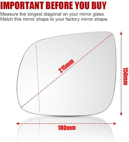 ya 11 9.14 baidiLeft Side Driver Mirror Glass with Heated for Audi Q5 09-17 Q7 2010-15 SQ5 14-17