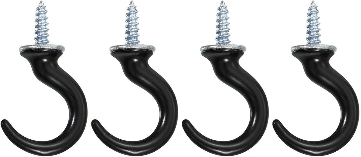 ya 26 10.21 baidi 4 Pcs 1.9 x 1.1 Ceiling Hook, Screw-in Ceiling Orchid Hook, Black-2