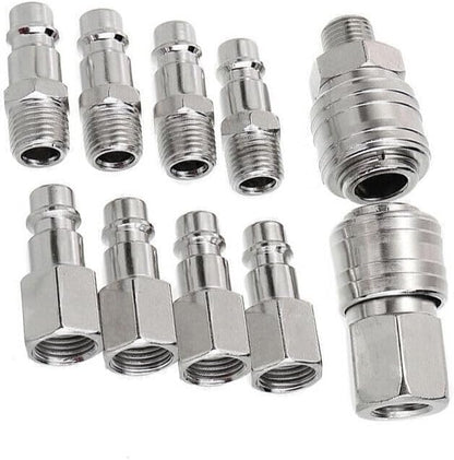 ya 14 9.20 baidi 10Pcs Euro 1/4''BSP Air Line Fitting Hose Compressor Quick Release Connector-2