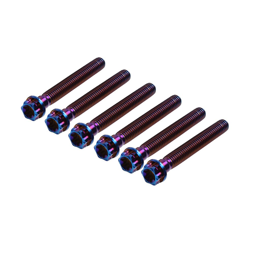 ya 9 10.24 6pcs Bolts Torx Head Flange Screws M6x55mm for Motorcycle Bike