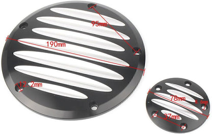 ya 4 8.14 for Harley Twin Cam Silver 2x 5 Hole Engine Clutch Case Timing Covers
