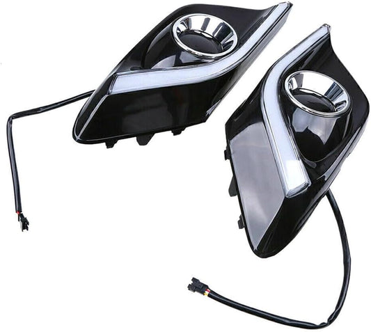 ya 4 8.10 2Pcs LED Daytime Running Light Fit for Mazda 3 Axela Car Fog Lamp DRL 2014-2016 2015