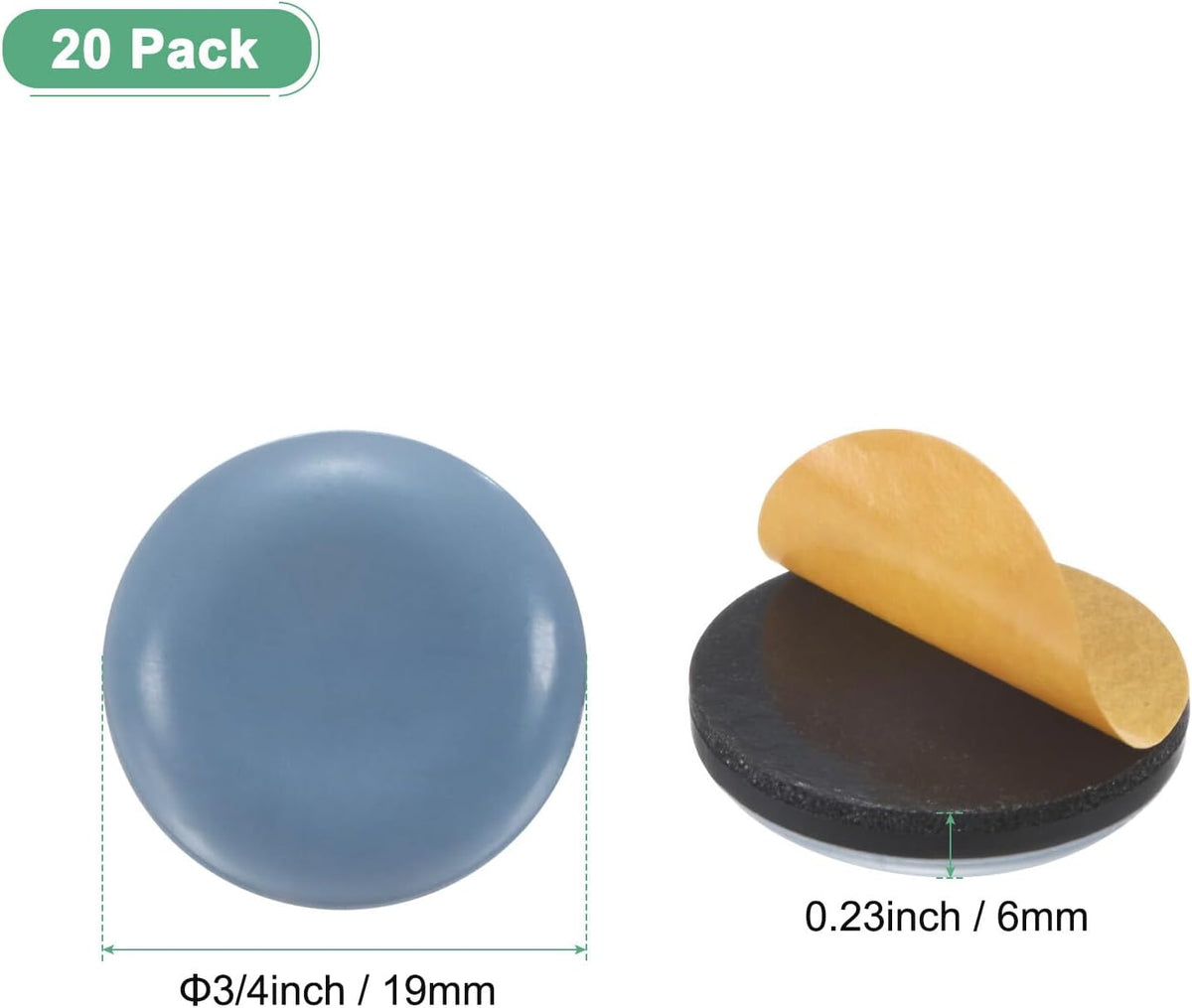 ya 26 10.21 baidi 20-Pack Furniture Sliders, 3/4 Diameter PTFE Self-Adhesive Glides [Grey]