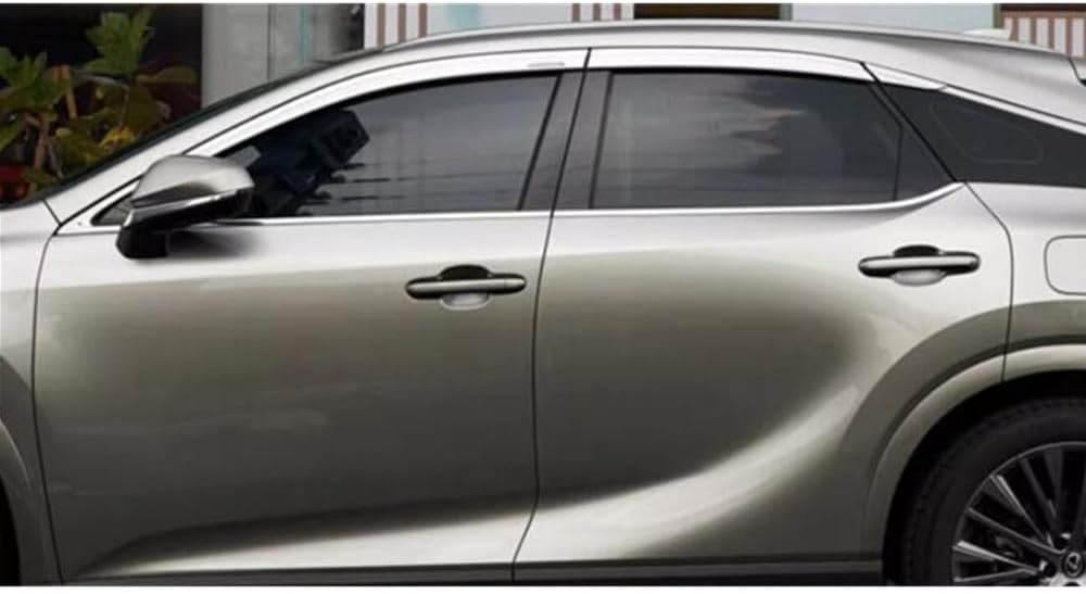 ya 6 8.24 baidi 6P Chrome Window Visor Vent Shades Sun Rain Guard Deflector for 2023-24 for Lexus RX