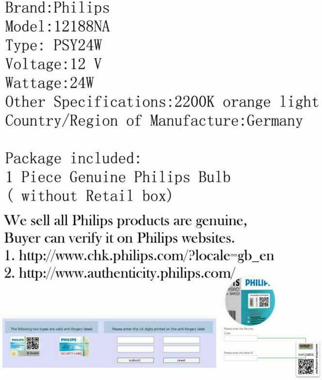 ya 3 8.24 baidi for Standard 12188NA PSY24W Amber 24W One Bulb Halogen Drive DRL Fog
