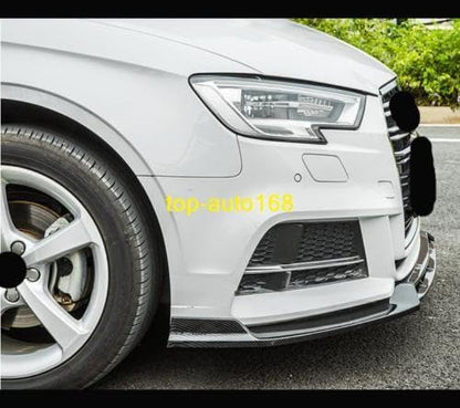 ya 2 8.15 Carbon Fiber Look Front Bumper Lip Body Kit Spoiler 4PCS for Audi A3 2017-2020