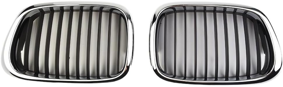ya 2 8.15 Front Chrome Black Grille Grill for for BMW E39 5-Series 525 530 535 540 M5 97-03