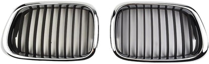 ya 2 8.15 Front Chrome Black Grille Grill for for BMW E39 5-Series 525 530 535 540 M5 97-03