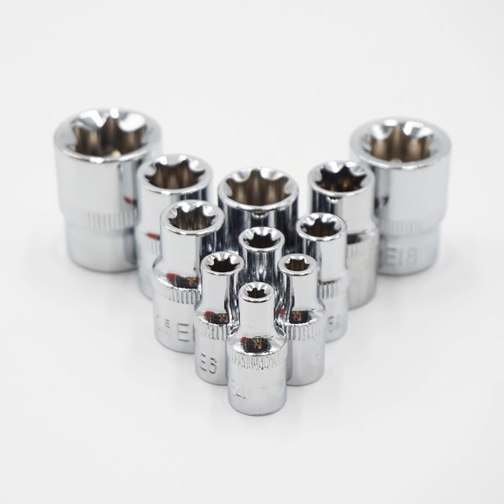 ya 14 9.20 baidi 11x 1/4 3/8 Torx Star Socket Set E Type Sockets Wrench Head Auto Repair Tools-1