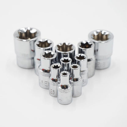 ya 14 9.20 baidi 11x 1/4 3/8 Torx Star Socket Set E Type Sockets Wrench Head Auto Repair Tools-1