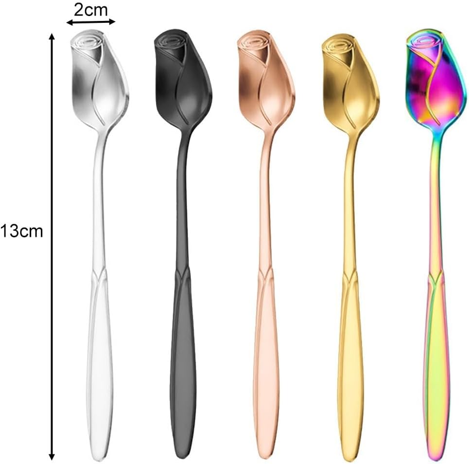 ya 14 9.20 baidi Polished Mirror Finish Rose Coffee Spoons for a Luxurious Dining Experience-1