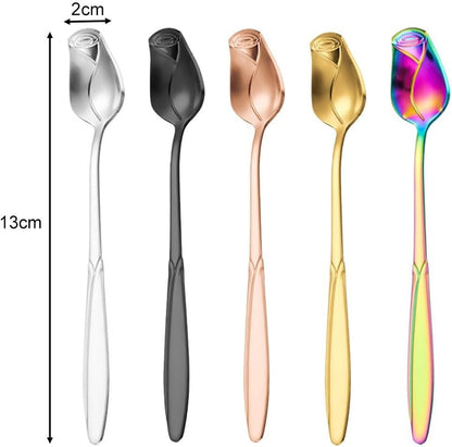 ya 14 9.20 baidi Polished Mirror Finish Rose Coffee Spoons for a Luxurious Dining Experience-1