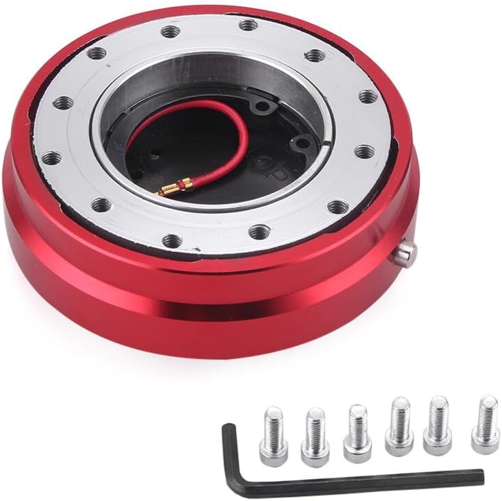 ya 12 10.8 baidi 6 Hole Steering Wheel Quick Release Hub Racing Adapter Snap Off Bolt Silver