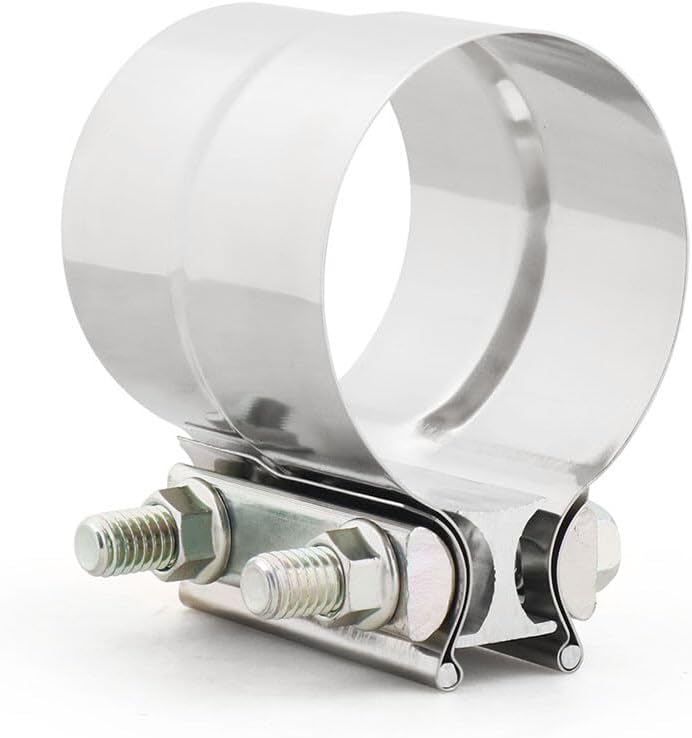 ya 4 8.14 2x 2.25 Coil Reduced Band Clamp Muffler Sleeve Connectors Stainless Steel