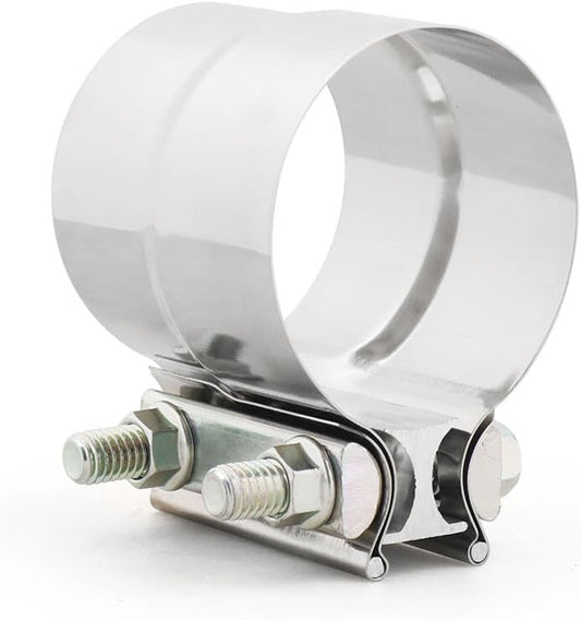 ya 4 8.14 2x 3.5 Coil Reduced Band Clamp Muffler Sleeve Connectors Stainless Steel