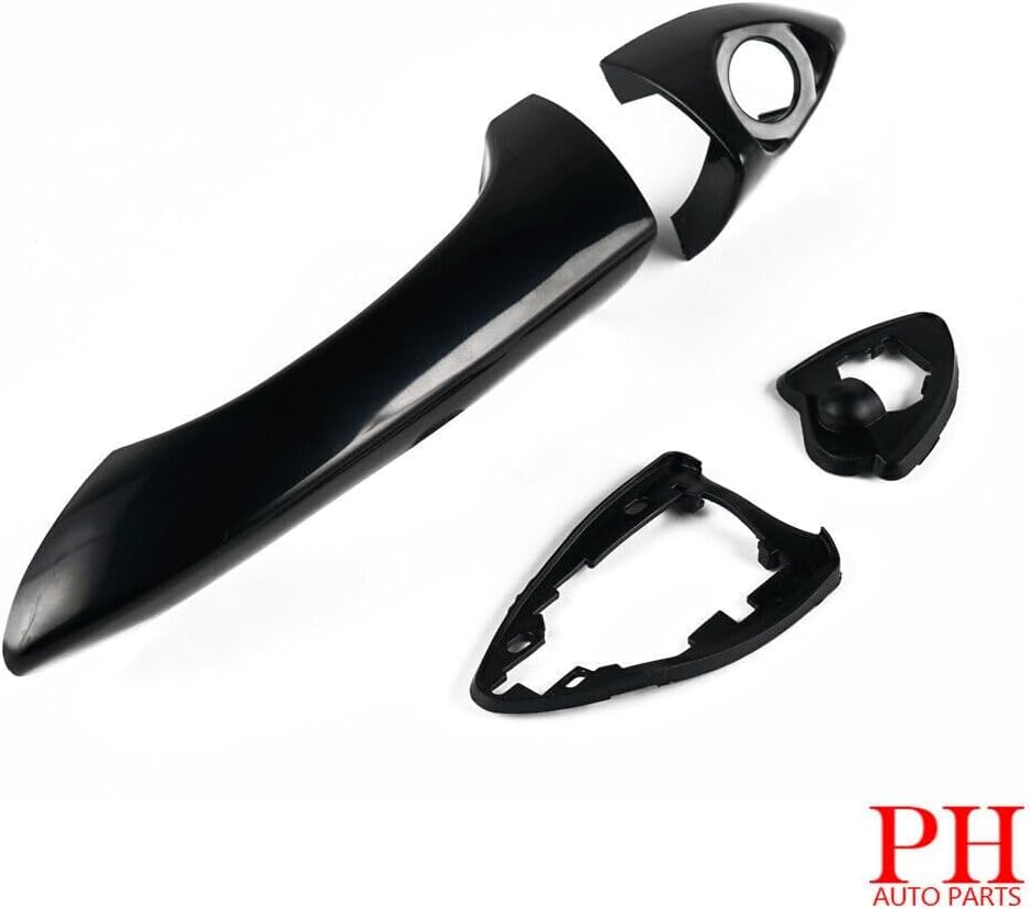 ya 2 8.15 Front and Rear Left and Right Exterior Door Handles Gloss Black for BMW X5 2000-2006