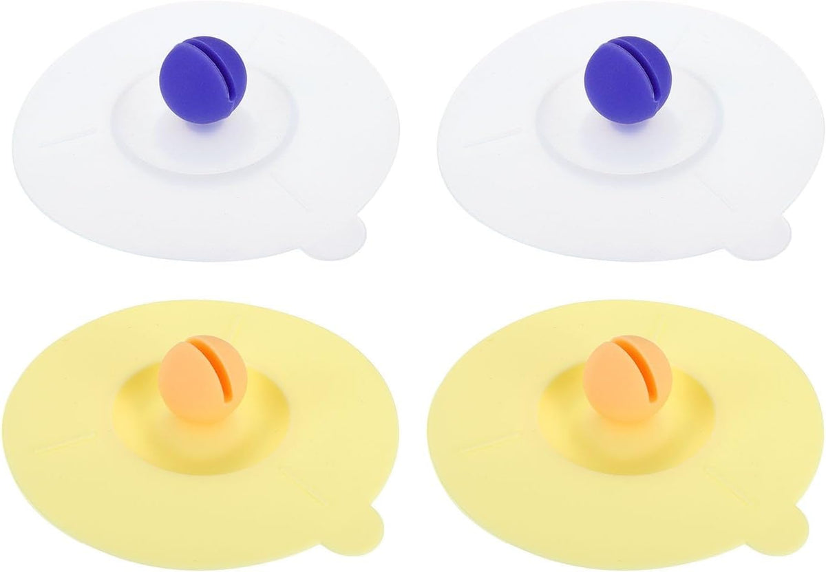 ya 14 9.20 baidi Silicone Cup Lids for Drinks, 4Pcs 3.9 Mug Cup Cover Cap Yellow/Clear-1