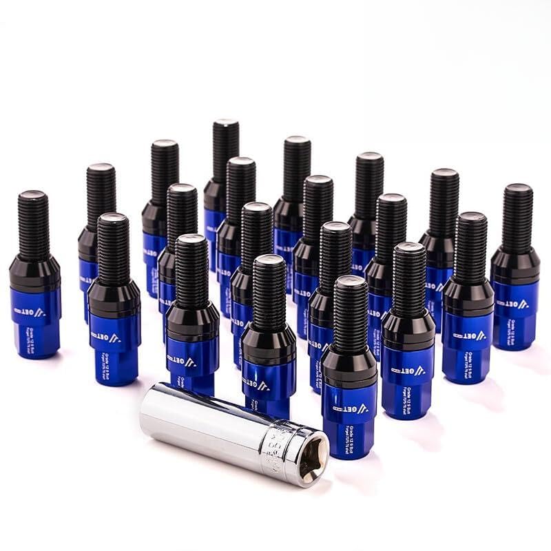 ya 10 9.16 baidi 20x M14x1.5 Wheel Lug Bolt Set 28mm Shank Ball for SEAT Studs for Audi for VW for for Benz Blue