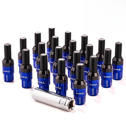 ya 10 9.16 baidi 20x M14x1.5 Wheel Lug Bolt Set 28mm Shank Ball for SEAT Studs for Audi for VW for for Benz Blue