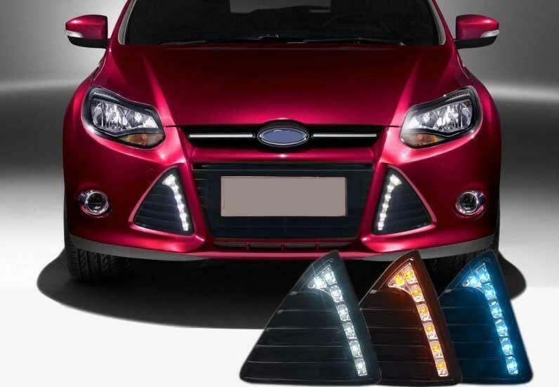 ya 7 8.24 baidi LED Front Bumper Lamp Refit Day Running Light Turn Lamp Car for Ford Focus 12-14