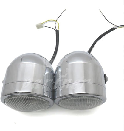 ya 6 8.24 baidi Chrome Twin Headlight Motorcycle Double Dual Lamp Street Fighter Naked Dominator