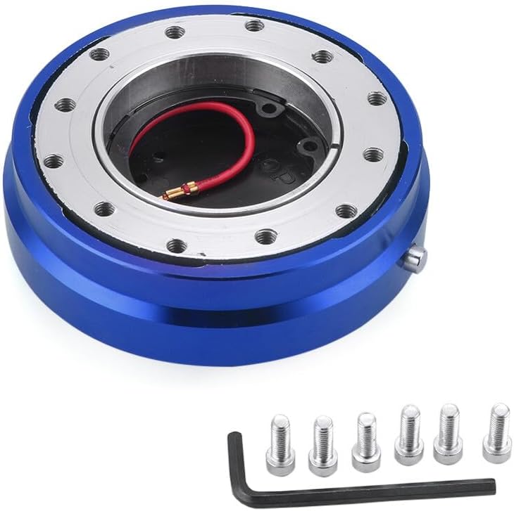 ya 12 10.8 baidi 6 Hole Steering Wheel Quick Release Hub Racing Adapter Snap Off Bolt Silver