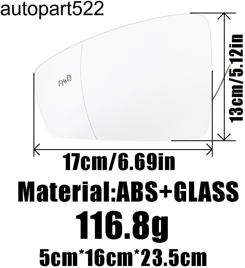 ya 2 8.15 Mirror glass for VW for Tiguan 2018-2023 right blind spot heating